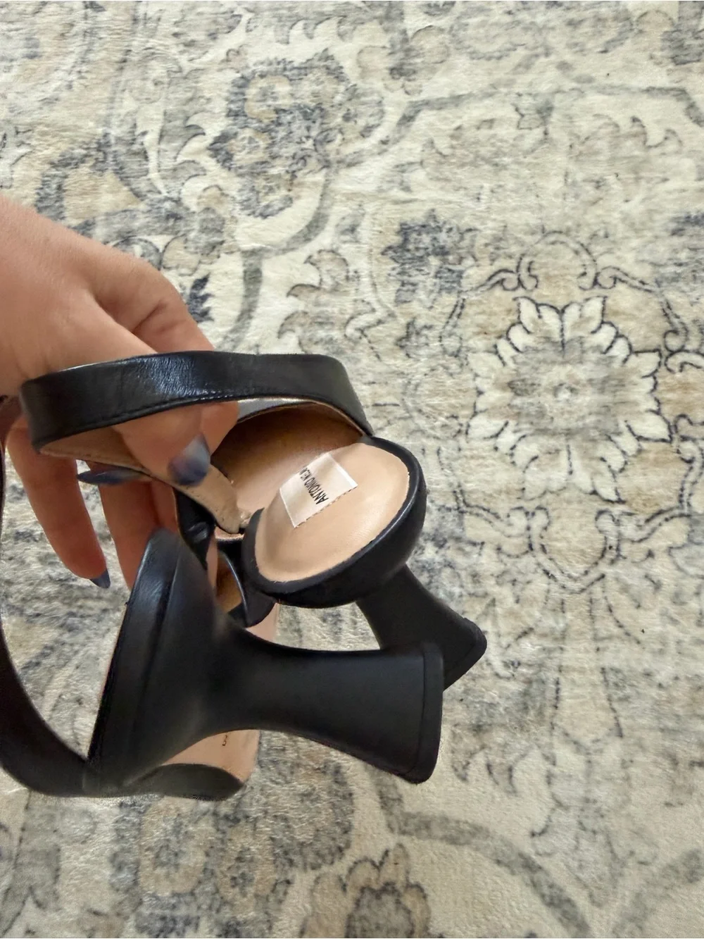 ANTONIO MELANI Black Pointed-Toe Slingback Heels